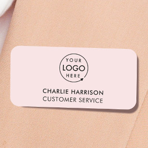 Firmenlogo Moderne rosa Mitarbeiter Namensschild