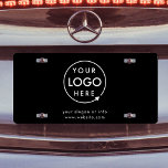 Firmenlogo | Moderne schwarze Berufliche Markenbez US Nummernschild<br><div class="desc">Ein einfaches,  benutzerdefiniertes schwarzes Firmenschild in modernem minimalistischem Stil,  das mit Ihrem Firmenlogo und den Details leicht aktualisiert werden kann.</div>