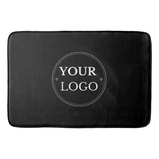 Firmenlogo Moderne schwarze Werbung Badematte (Vorderseite)