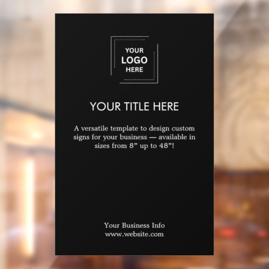 Firmenlogo | Moderne schwarze Werbung Fensteraufkleber (Blatt 2)