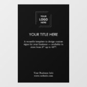 Firmenlogo | Moderne schwarze Werbung Fensteraufkleber (Blatt)