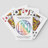 Firmenlogo Moderne Werbebotschaften in Schwarz und Spielkarten (Rückseite)