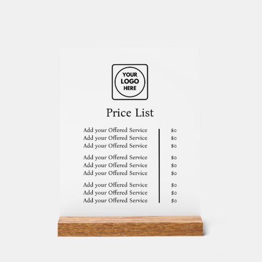 Firmenlogo | Moderner Beruflicher Zollpreis Acrylschild (Vorderseite)