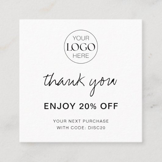 Firmenlogo Moderner Chic Vielen Dank Rabattkarte (Vorderseite)