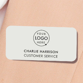 Firmenlogo | Moderner Silver Graustufen Mitarbeite Namensschild