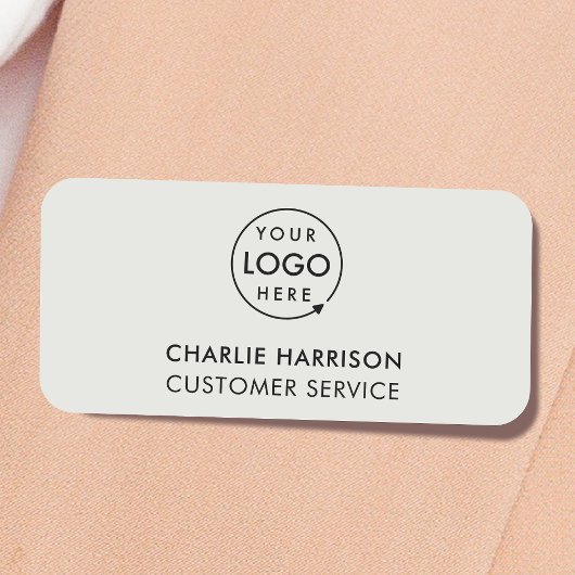 Firmenlogo | Moderner Silver Graustufen Mitarbeite Namensschild