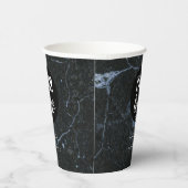 Firmenlogo Modernes Berufliches Schwarzes Marmor Pappbecher (Rechts)