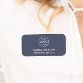 Firmenlogo | Modernes blaues Mitarbeiter der Marin Namensschild