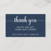 Firmenlogo Modernes Drehbuch Vielen Dank Werbeakti Rabattkarte (Vorderseite)