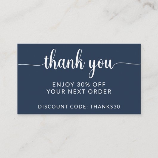 Firmenlogo Modernes Drehbuch Vielen Dank Werbeakti Rabattkarte (Vorderseite)