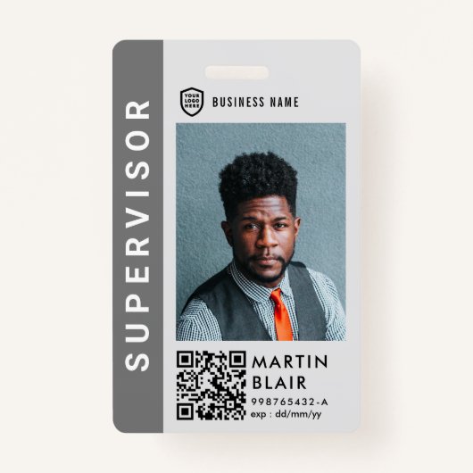 Firmenlogo | Modernes Foto Mitarbeiter Ausweis (Vorderseite)