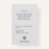 Firmenlogo | Modernes Foto Mitarbeiter Ausweis (Rückseite)