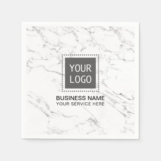 Firmenlogo Modernes Geschäftsbüro für weißes Marmo Serviette (Vorderseite)