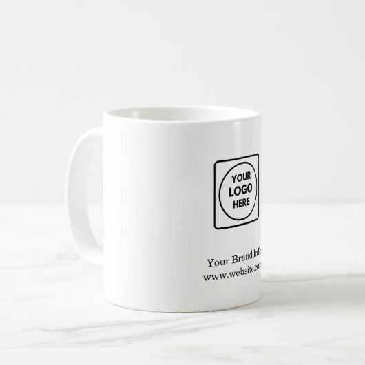 Firmenlogo | Modernes Minimal-Branding Kaffeetasse (Vorderseite Links)
