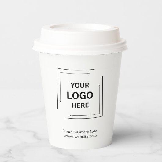 Firmenlogo | Modernes Minimalistisches, einfaches  Pappbecher (Vorderseite)