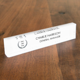 Firmenlogo | Modernes schwarzes Firmenbüro Namensplakette