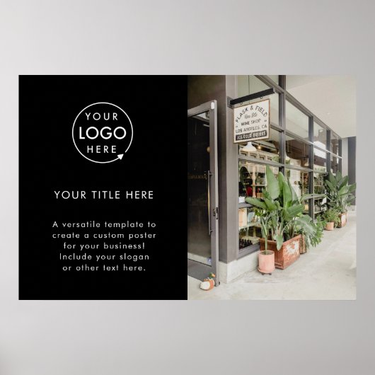 Firmenlogo | Modernes Schwarzes Foto Poster (Vorne)