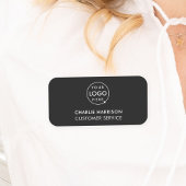 Firmenlogo | Modernes schwarzes Mitarbeiterteam Namensschild