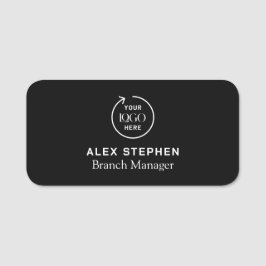 Firmenlogo | Modernes schwarzes Mitarbeiterteam Namensschild