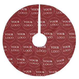 Firmenlogo-Muster Moderne Weihnachten mit Markenze Polyester Weihnachtsbaumdecke