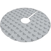 Firmenlogo Nahtloses Muster auf Grau Polyester Weihnachtsbaumdecke (Schrägansicht)