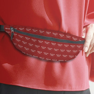 Firmenlogo Nahtloses Muster auf Red Fanny Pack Bauchtasche
