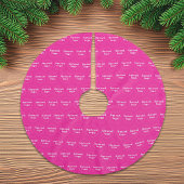 Firmenlogo Nahtloses Muster auf rosa Polyester Weihnachtsbaumdecke
