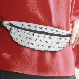 Firmenlogo Nahtloses Muster auf weißem Fanny Pack Bauchtasche