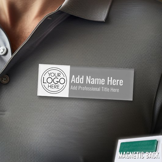 Firmenlogo - Name, Beruflicher Name, Grau Namenschild