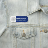 Firmenlogo - Name, Beruflicher Titel, Blau Namensschild (Beispiel)