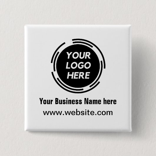 Firmenlogo - Name des Mitarbeiters Button (Vorderseite)
