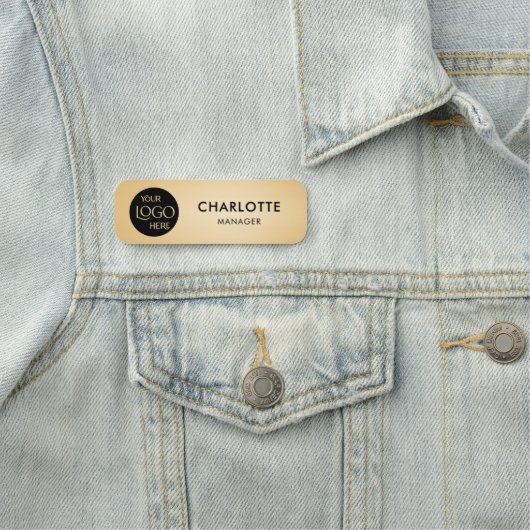 Firmenlogo Name des Mitarbeiters Namensschild (Beispiel)