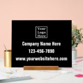 Firmenlogo Name Phone Website: Black Acrylschild (Hochzeit)