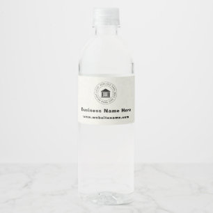 Firmenlogo   Name   Slogan Webseite Werbematerial Wasserflaschenetikett