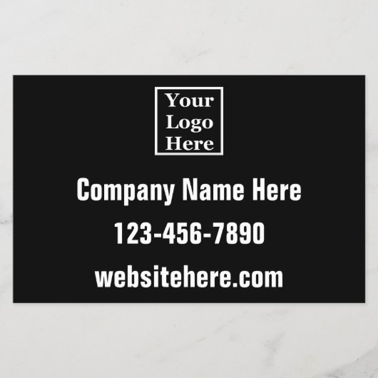 Firmenlogo Name Telefonseite Schwarze Vorlage Flyer (Vorne)