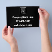 Firmenlogo Name Telefonseite Schwarze Vorlage Flyer (Handgriff)