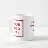 Firmenlogo Name Website Mitarbeiter Werbeartikel Kaffeetasse (Vorderseite Links)