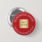 Firmenlogo Name Website rot weiß Button (Vorne & Hinten)
