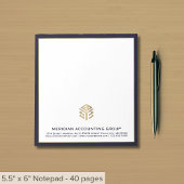 Firmenlogo Navy Blue Border Notizblock
