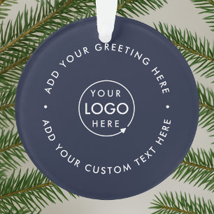Firmenlogo   Navy Blue Corporate Christmas Ornament
