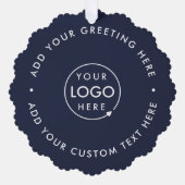 Firmenlogo | Navy Blue Corporate Christmas Ornament Karte (Vorderseite)