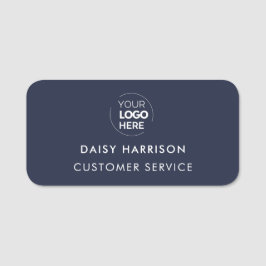 Firmenlogo | Navy Blue Modern Employees Staff Namensschild