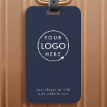 Firmenlogo | Navy Blue Promotion Travel Gepäckanhänger<br><div class="desc">Eine einfache,  speziell für die Marine konzipierte,  blaue Gepäckschablone in modernem minimalistischem Stil,  die mit Ihrem Firmenlogo,  Slogan und Geschäftsdetails leicht aktualisiert werden kann. #luggagetag #logo</div>