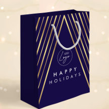 Firmenlogo Navy Gold Geometrischer Weihnachtsbaum