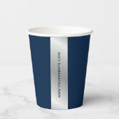 Firmenlogo Navy & Silber Geschäft gekennzeichnet Pappbecher (Rückseite)
