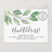 Firmenlogo Neue Adresse Umzug Ankündigungspostkarte (Vorderseite)