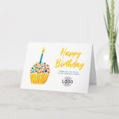 Firmenlogo Niedlich Red Blue Cupcake Birthday Karte (Vorderseite)