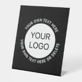 Firmenlogo oder Bild- und Bearbeitungstext Sockelschild (Vorderseite)