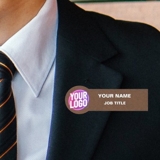 Firmenlogo oder Foto für Mitarbeiter - Braune Stei Namensschild