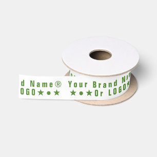 Firmenlogo oder grüner Text Firmenmarke minimal Satinband